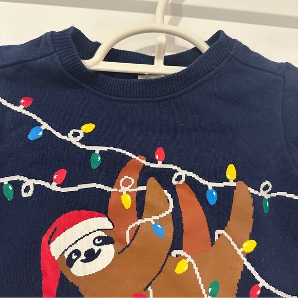Carter’s Christmas Sloth Pullover Navy Blue Sweater Size 12 Months Baby - Picture 6 of 9
